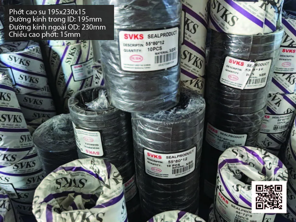 Phớt cao su Viton FKM 190x230x16 chịu nhiệt, chịu hóa chất — hình thực tế