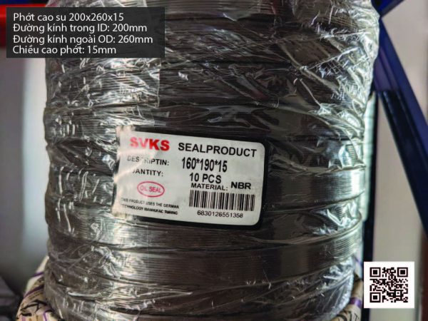 Phớt cao su Viton FKM 200x230x15 chịu nhiệt, chịu hóa chất - Hình ảnh 3