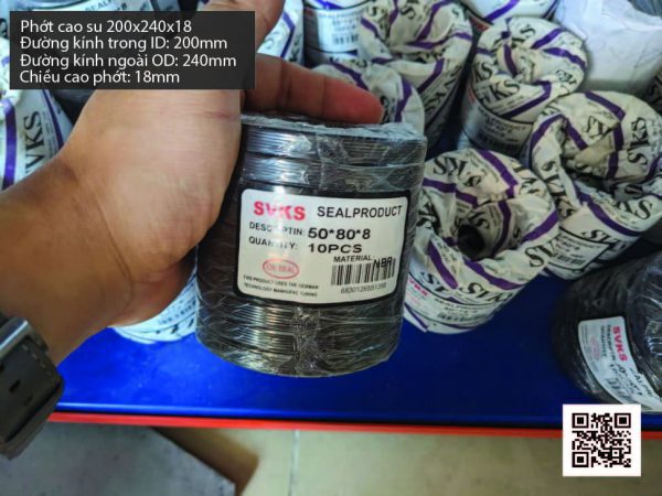 Phớt cao su Viton FKM 200x230x15 chịu nhiệt, chịu hóa chất - Hình ảnh 4