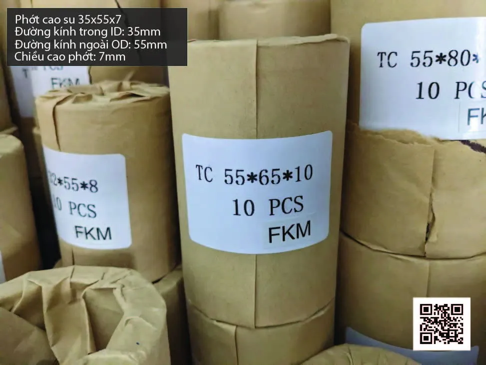 Phớt cao su Viton FKM 35x48x7 chịu nhiệt, chịu hóa chất — hình thực tế